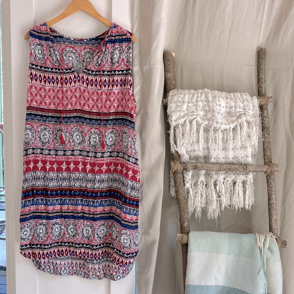 Women’s cotton dress with print Large